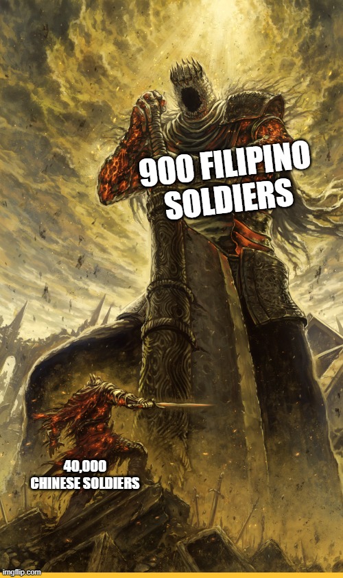 Skill Issue? | 900 FILIPINO SOLDIERS; 40,000 CHINESE SOLDIERS | image tagged in fantasy painting | made w/ Imgflip meme maker