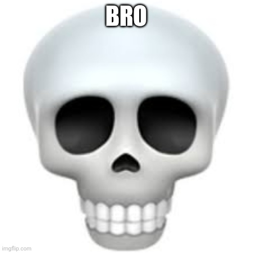 BRO | image tagged in skull | made w/ Imgflip meme maker