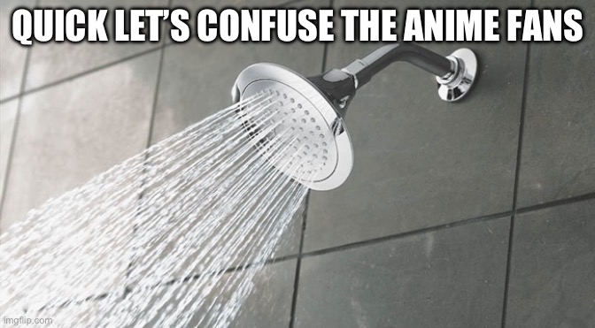 Shower Thoughts | QUICK LET’S CONFUSE THE ANIME FANS | image tagged in shower thoughts | made w/ Imgflip meme maker