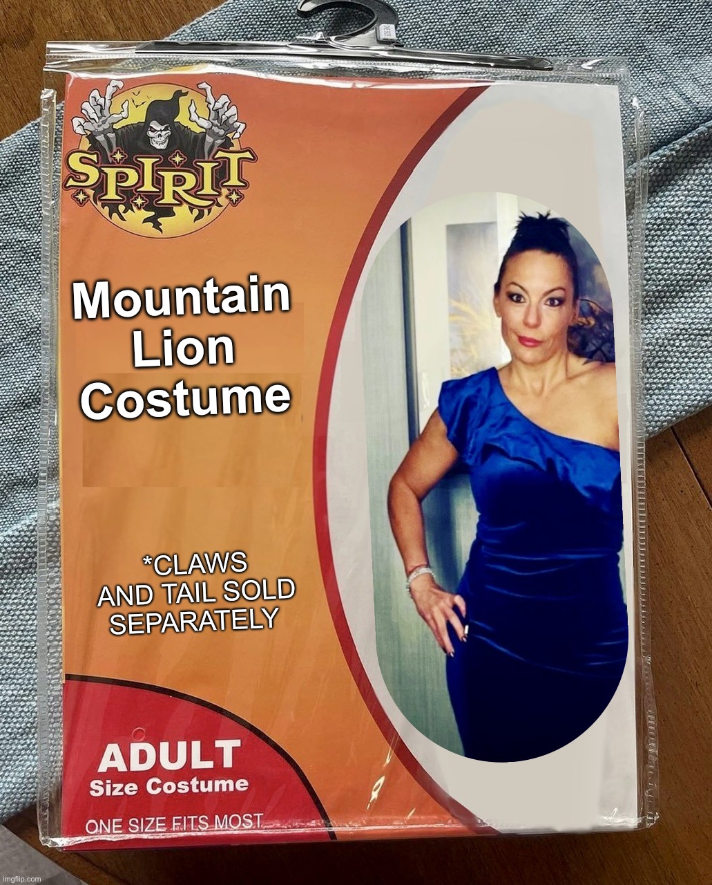 In stock | Mountain Lion Costume; *CLAWS AND TAIL SOLD SEPARATELY | image tagged in happy halloween,halloween costume,alternative facts,party time,thirsty,memes | made w/ Imgflip meme maker