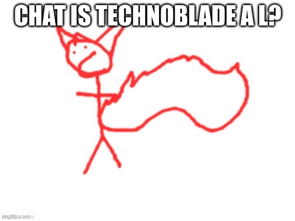 1 millisecond wasted | CHAT IS TECHNOBLADE A L? | image tagged in 1 millisecond wasted | made w/ Imgflip meme maker