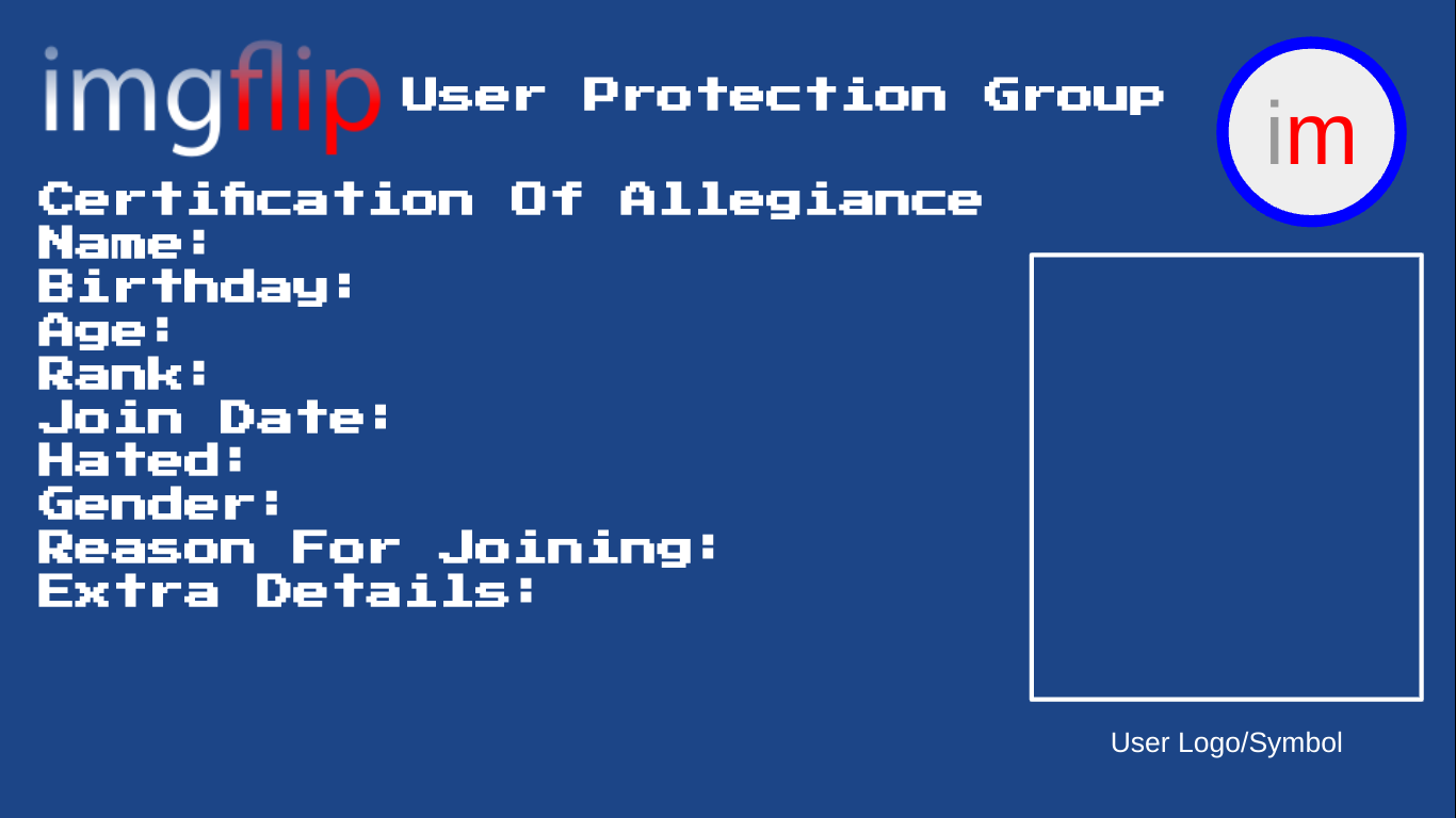 High Quality IUPG Certification Of Allegiance Blank Meme Template