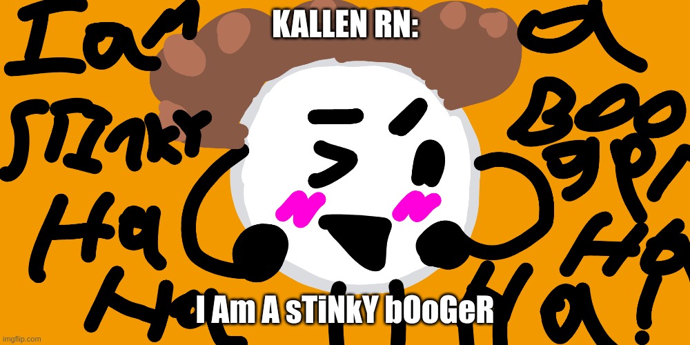 #Silly Meme | KALLEN RN:; I Am A sTiNkY bOoGeR | image tagged in inanimate insanity,yin yang | made w/ Imgflip meme maker