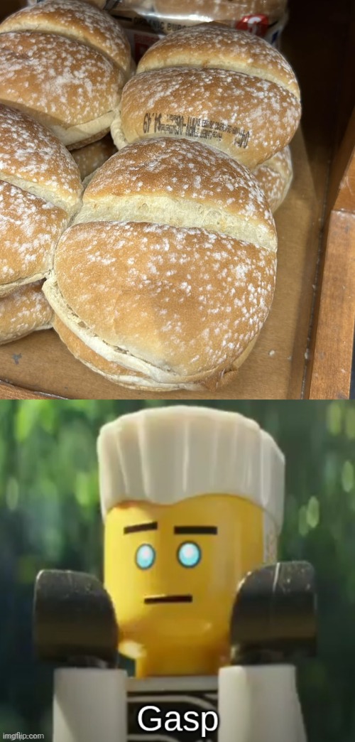 Ink stamp on the burger bun | image tagged in zane gasp,buns,bun,you had one job,stamp,memes | made w/ Imgflip meme maker