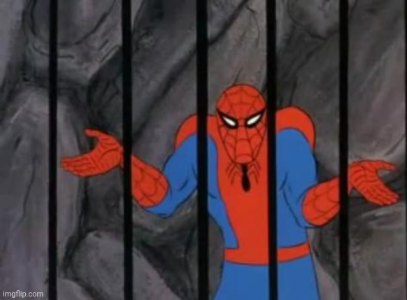 spiderman jail | image tagged in spiderman jail | made w/ Imgflip meme maker