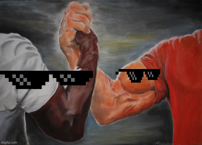 Rekt | image tagged in memes,epic handshake | made w/ Imgflip meme maker