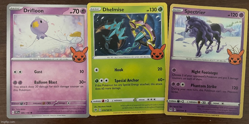 Cards i got from trick or trade pack | made w/ Imgflip meme maker