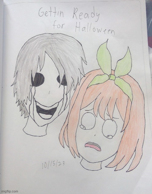 Happy Halloween and Spooky Month everyone!!! MWMHAAHAHAHA | image tagged in spooky month,halloween,anime,fanart | made w/ Imgflip meme maker
