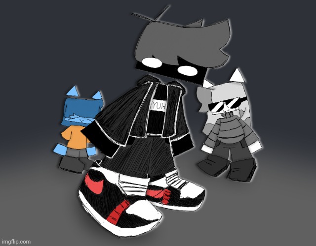 Masky, Shadow Rien, and Idk | image tagged in masky shadow rien and idk | made w/ Imgflip meme maker
