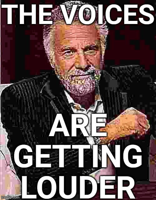 They are | THE VOICES; ARE GETTING LOUDER | image tagged in shitpost,insanity,i don't always,voices,memes | made w/ Imgflip meme maker