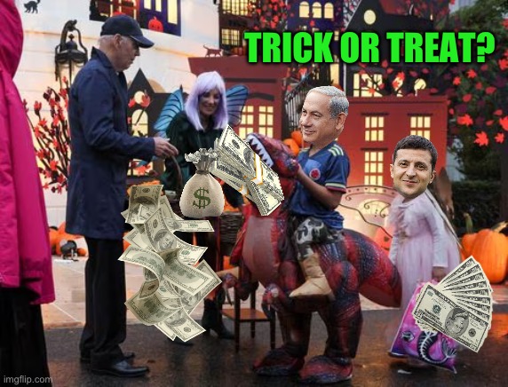 TRICK OR TREAT? | image tagged in joe biden,ukraine,maga,republicans,donald trump,halloween | made w/ Imgflip meme maker