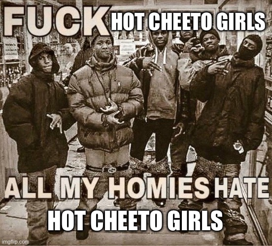 All My Homies Hate | HOT CHEETO GIRLS; HOT CHEETO GIRLS | image tagged in all my homies hate | made w/ Imgflip meme maker