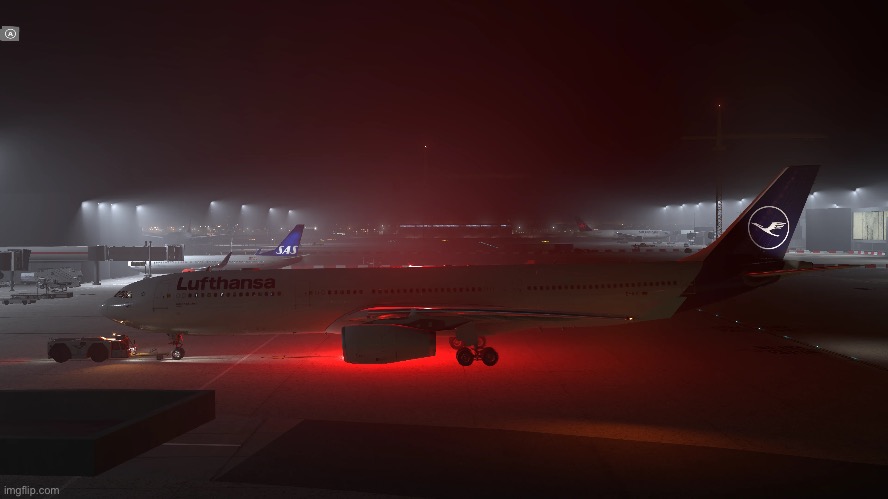 Lufthansa A330 at London-Hearthrow airport | image tagged in airplane,airport | made w/ Imgflip meme maker