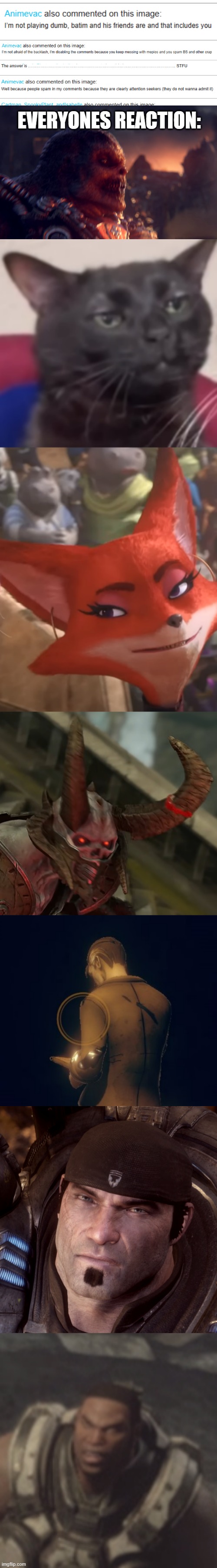 I dont think anybody cares or is listening to you. | EVERYONES REACTION: | image tagged in nobody cares,mepios sucks,mepios,war,furry,anti furry | made w/ Imgflip meme maker