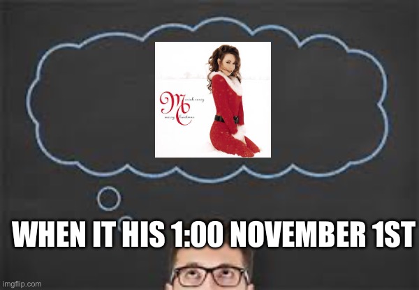 Lol | WHEN IT HIS 1:00 NOVEMBER 1ST | image tagged in thought bubble | made w/ Imgflip meme maker