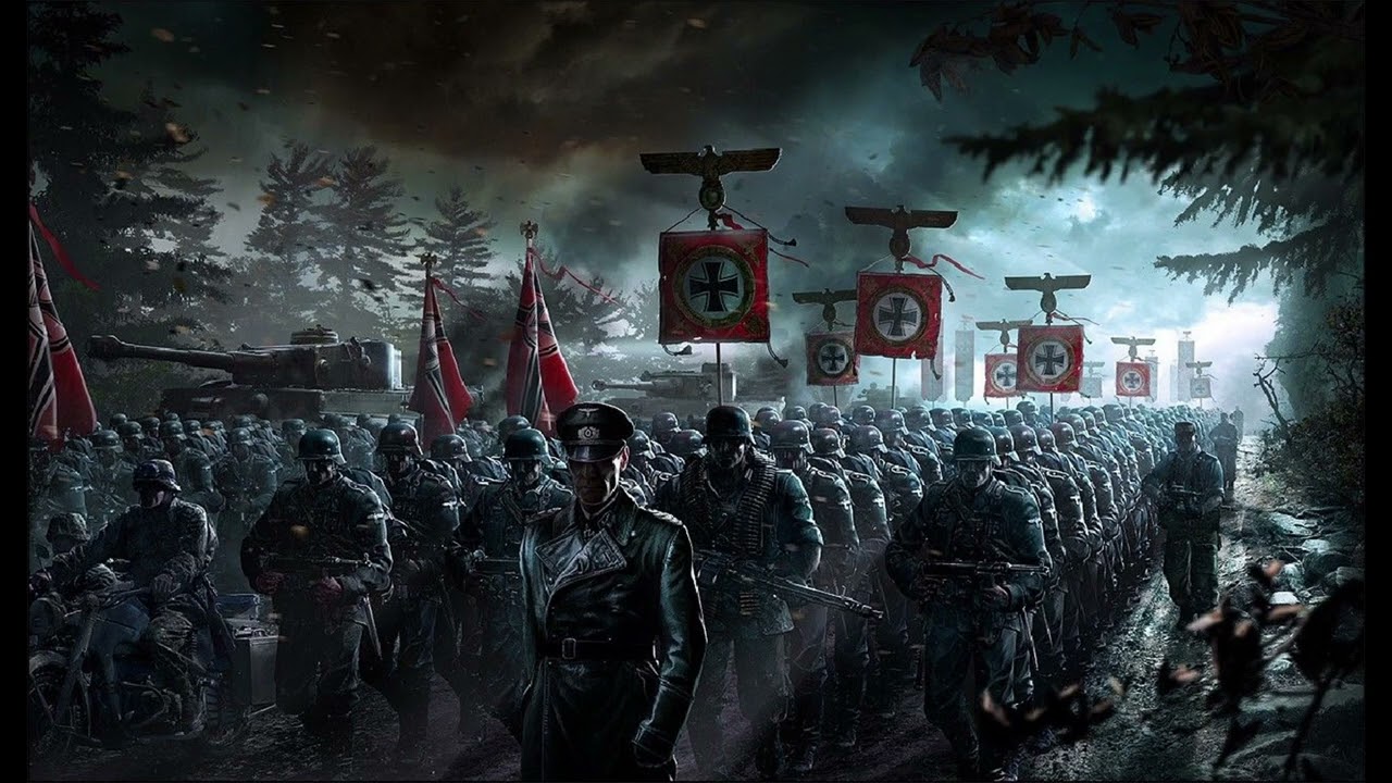 The 3rd Reich Marching to War. Blank Meme Template