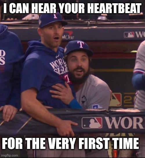 Rangers | I CAN HEAR YOUR HEARTBEAT; FOR THE VERY FIRST TIME | image tagged in texas | made w/ Imgflip meme maker
