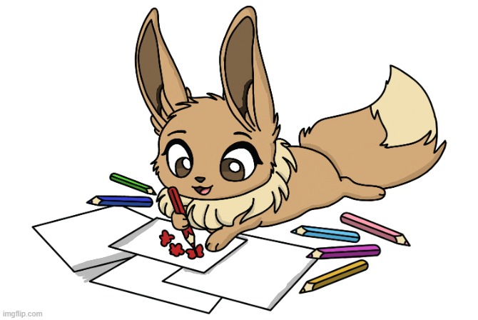 Eevee (again) | image tagged in eevee,art | made w/ Imgflip meme maker