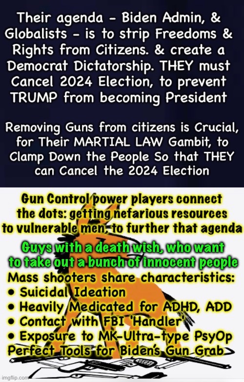 Shootings — Gun Grab — Tyranny | Guys with a death wish, who want to take out a bunch of innocent people | image tagged in memes,pos dems want to control you,they will do anything for power,no values principles morals,fjb voters kissmyass | made w/ Imgflip meme maker