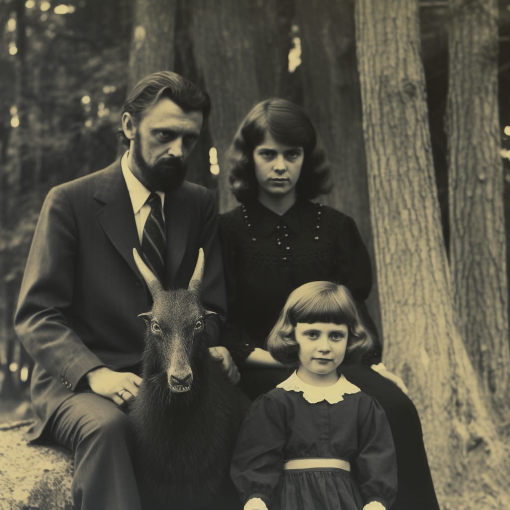 High Quality Existential crisis goat as kid family picture Blank Meme Template