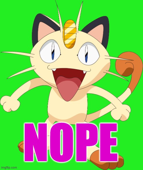 team rocket meowth | NOPE | image tagged in team rocket meowth | made w/ Imgflip meme maker