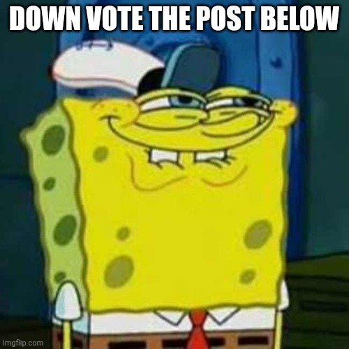 HEHEHE | DOWN VOTE THE POST BELOW | image tagged in hehehe | made w/ Imgflip meme maker