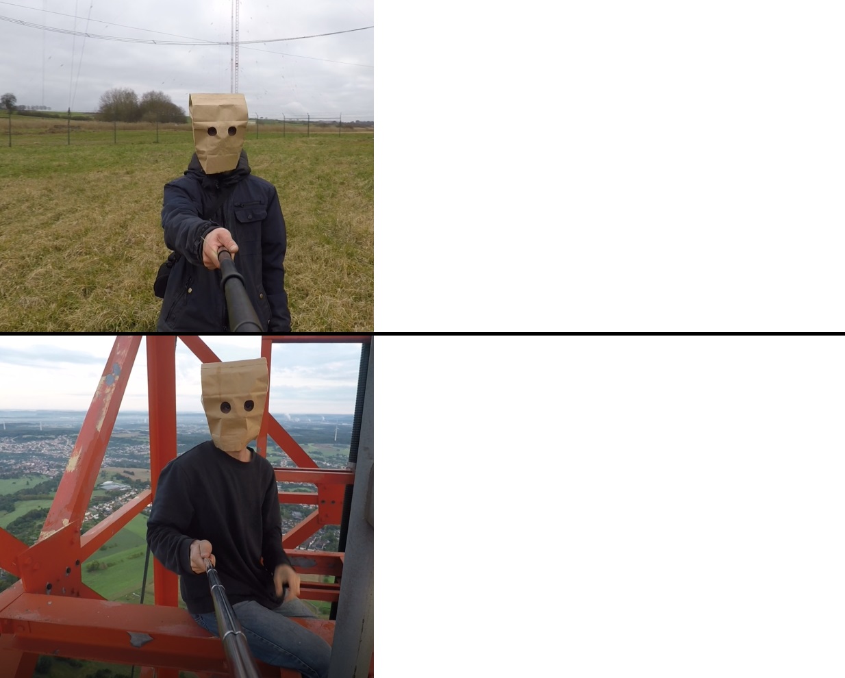 Drake Meme, paper bag climber Blank Meme Template