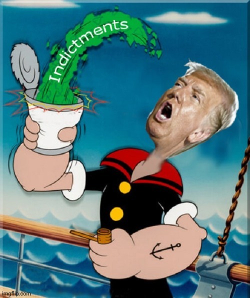 image tagged in trump 2024,strong to the finish because he eats his spinach | made w/ Imgflip meme maker
