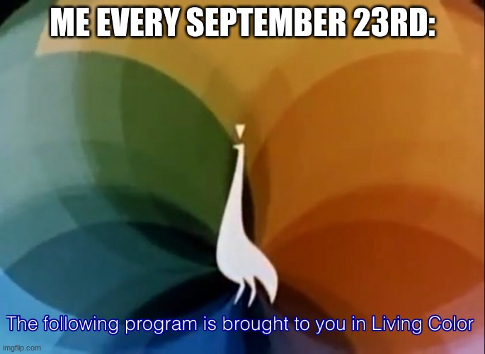 ...on NBC! | ME EVERY SEPTEMBER 23RD: | image tagged in living color,nbc,bisexual,lgbtq,funny memes,dank memes | made w/ Imgflip meme maker