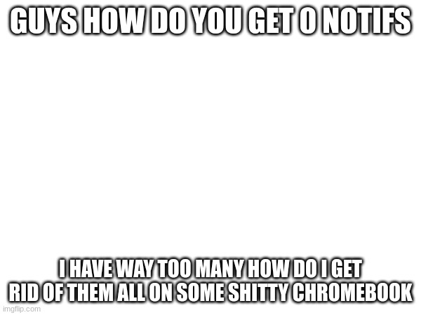 /srs how the fuck do i get rid of my 1374 notifs | GUYS HOW DO YOU GET 0 NOTIFS; I HAVE WAY TOO MANY HOW DO I GET RID OF THEM ALL ON SOME SHITTY CHROMEBOOK | image tagged in srs | made w/ Imgflip meme maker