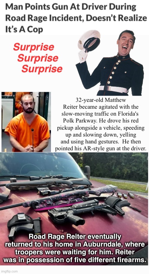 Gun Patrol | image tagged in gun control,surprise,tuff guy needs his assault rifles,rhoid rager | made w/ Imgflip meme maker
