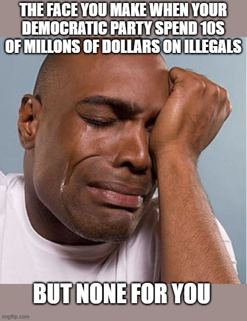 Black  Americans are waking up all around the nation.. bout time you got off the plantation. | THE FACE YOU MAKE WHEN YOUR DEMOCRATIC PARTY SPEND 10S OF MILLONS OF DOLLARS ON ILLEGALS; BUT NONE FOR YOU | image tagged in black lives matter,politics lol,funny memes,truth,stupid liberals,political meme | made w/ Imgflip meme maker
