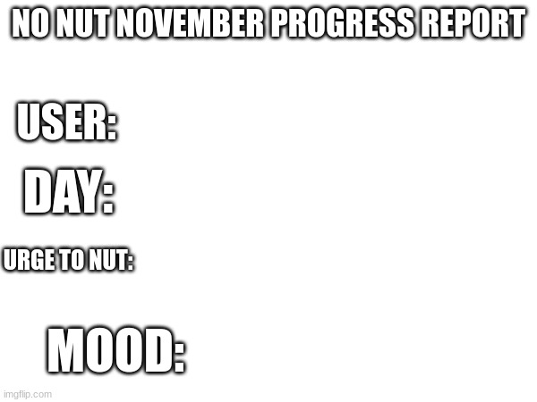 NNN Progress Report Blank Meme Template