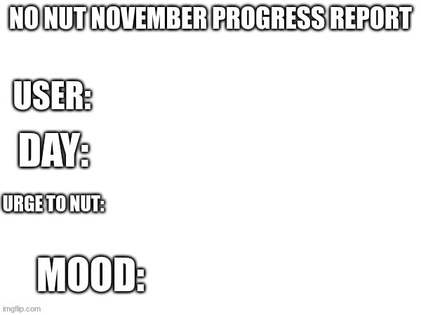 NNN Progress report template | image tagged in nnn progress report | made w/ Imgflip meme maker