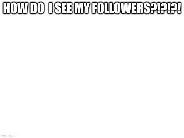 eqrfads3e | HOW DO  I SEE MY FOLLOWERS?!?!?! | image tagged in blank | made w/ Imgflip meme maker