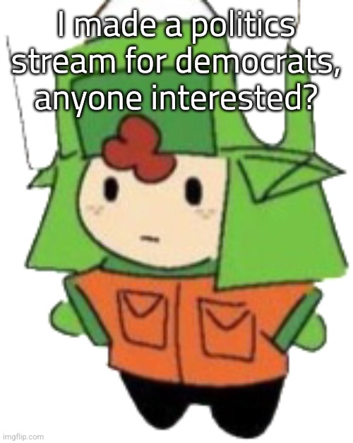 Kyle | I made a politics stream for democrats, anyone interested? | image tagged in kyle | made w/ Imgflip meme maker