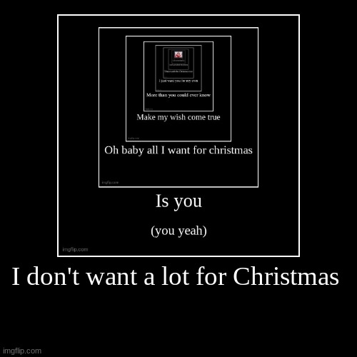 I don't want a lot for Christmas | | image tagged in funny,demotivationals | made w/ Imgflip demotivational maker