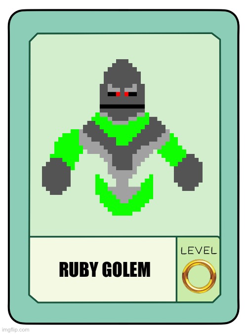 Ruby golem pow cards | RUBY GOLEM | image tagged in oc pow card level sonic the hedgehog monsters | made w/ Imgflip meme maker