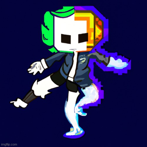 ai gen | image tagged in chara and sans fuision dance | made w/ Imgflip meme maker