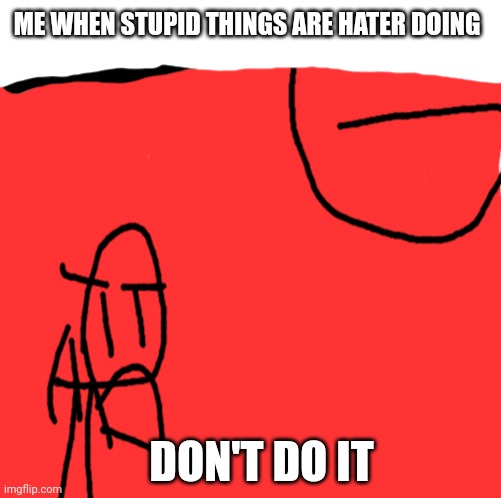My funny memes | ME WHEN STUPID THINGS ARE HATER DOING; DON'T DO IT | image tagged in make your own meme | made w/ Imgflip meme maker