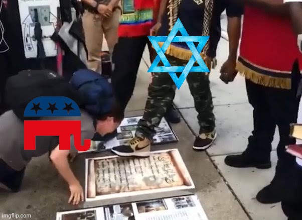 Exactly like the left kissing BLM's shoes, now the GOP is doing the exact same with Israel. | image tagged in israel bootlickers | made w/ Imgflip meme maker