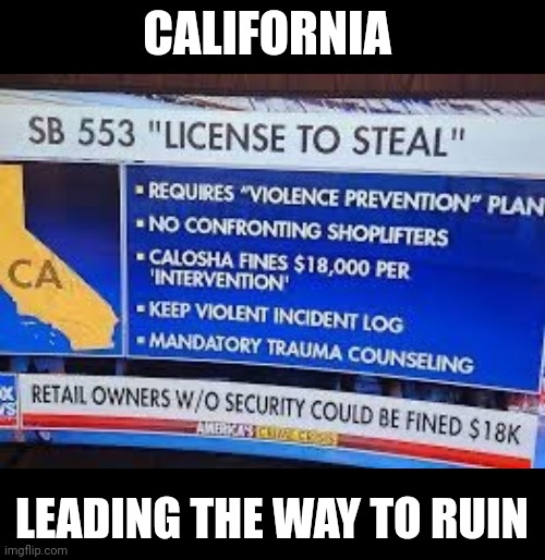 "L" for Small Businesses, "W" for Amazon type models. | CALIFORNIA; LEADING THE WAY TO RUIN | image tagged in memes,politics,california,democrats,amazon,trending now | made w/ Imgflip meme maker