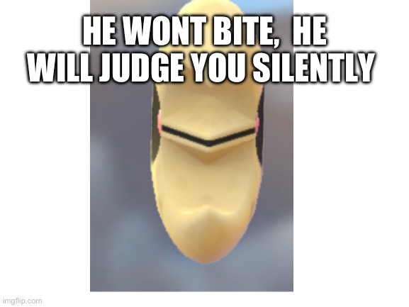 He judges | HE WONT BITE,  HE WILL JUDGE YOU SILENTLY | image tagged in pokemon go | made w/ Imgflip meme maker