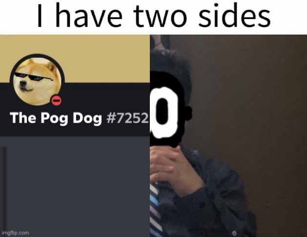 I have two sides | image tagged in i have two sides | made w/ Imgflip meme maker