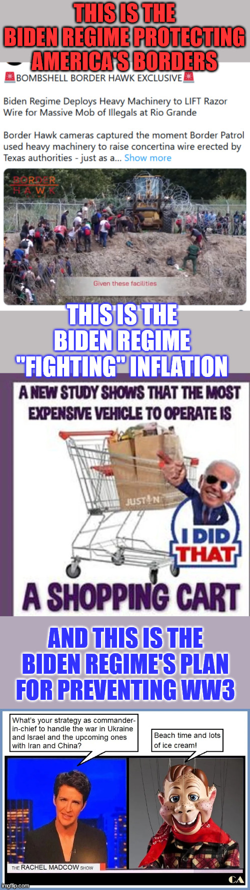 If you didn't learn from the Biden regime's Covid tyranny... you learned nothing... | THIS IS THE BIDEN REGIME PROTECTING AMERICA'S BORDERS; THIS IS THE BIDEN REGIME "FIGHTING" INFLATION; AND THIS IS THE BIDEN REGIME'S PLAN FOR PREVENTING WW3 | image tagged in choose wisely,next,election,democrats,hate,america | made w/ Imgflip meme maker