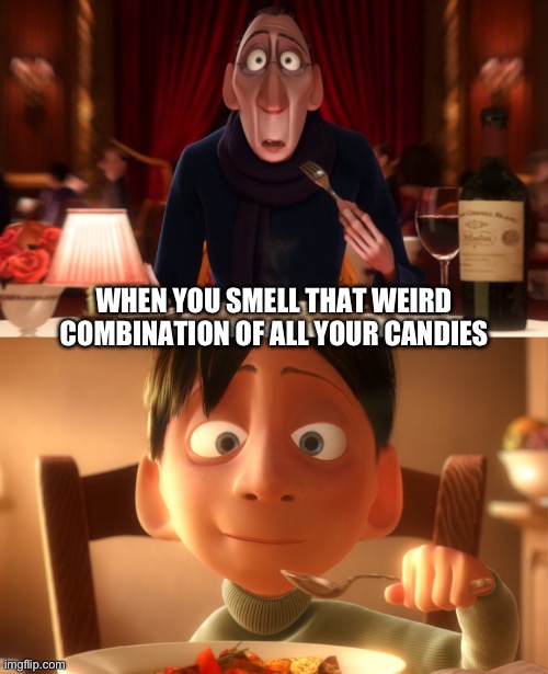 I hate the smell but it’s so nostalgic | WHEN YOU SMELL THAT WEIRD COMBINATION OF ALL YOUR CANDIES | image tagged in nostalgia,candy | made w/ Imgflip meme maker