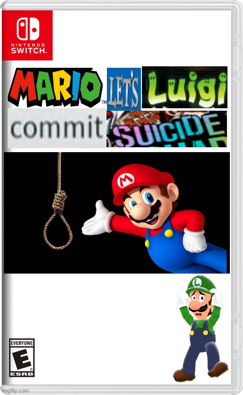 mario let's luigi commit suicide | image tagged in nintendo switch,suicide,mario,expand dong | made w/ Imgflip meme maker