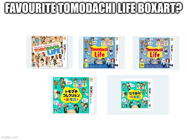 FAVOURITE TOMODACHI LIFE BOXART? | image tagged in mii | made w/ Imgflip meme maker