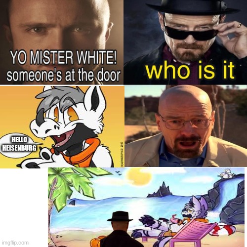 Yo Mister White, someone’s at the door! | HELLO HEISENBURG | image tagged in yo mister white someone s at the door | made w/ Imgflip meme maker