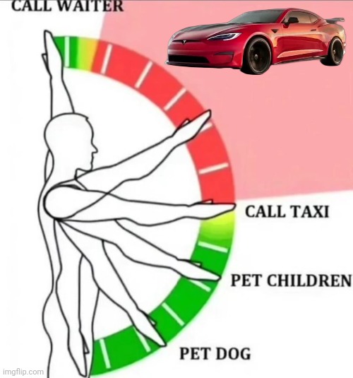He Buys Tesla Camaro S1 | image tagged in call waiter call taxi pet children pet dog | made w/ Imgflip meme maker